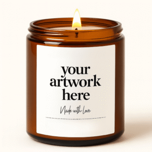 Amber Glass White Label Candle