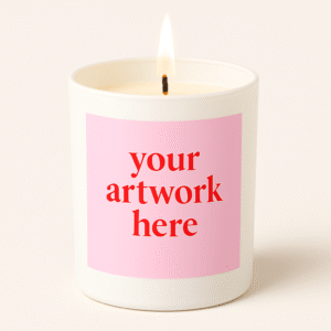 Matte White Glass White Label Candle