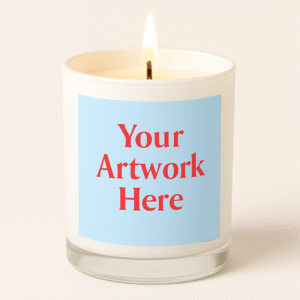 Opaque White Glass White Label Candle